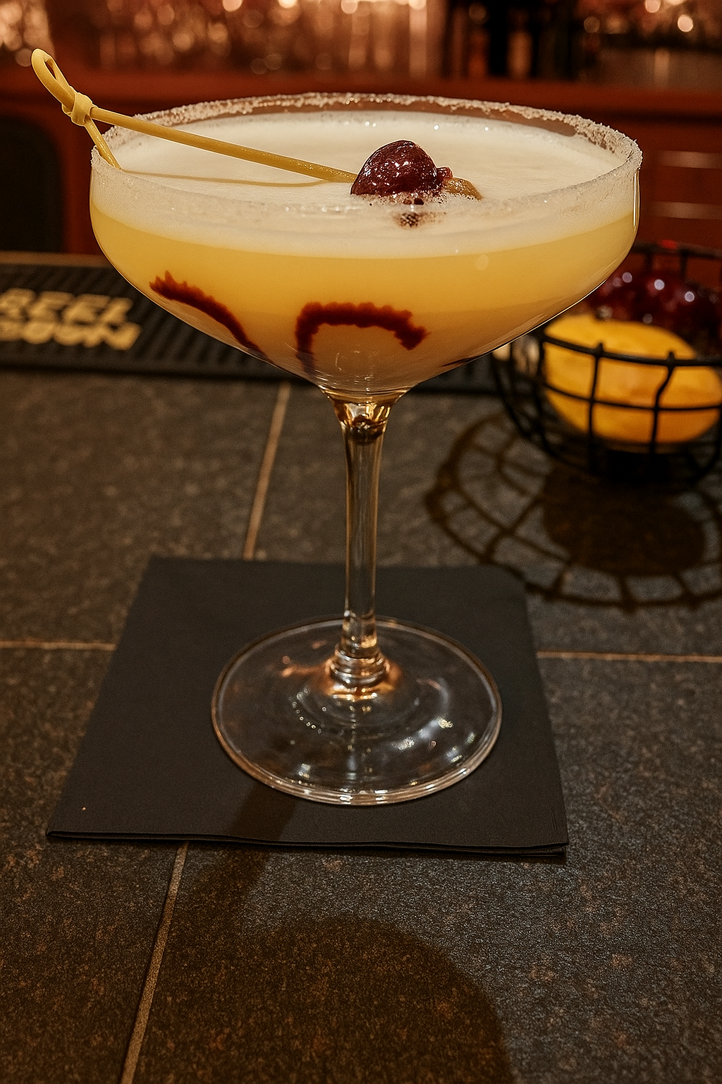 Angler's Club cocktail presentation
