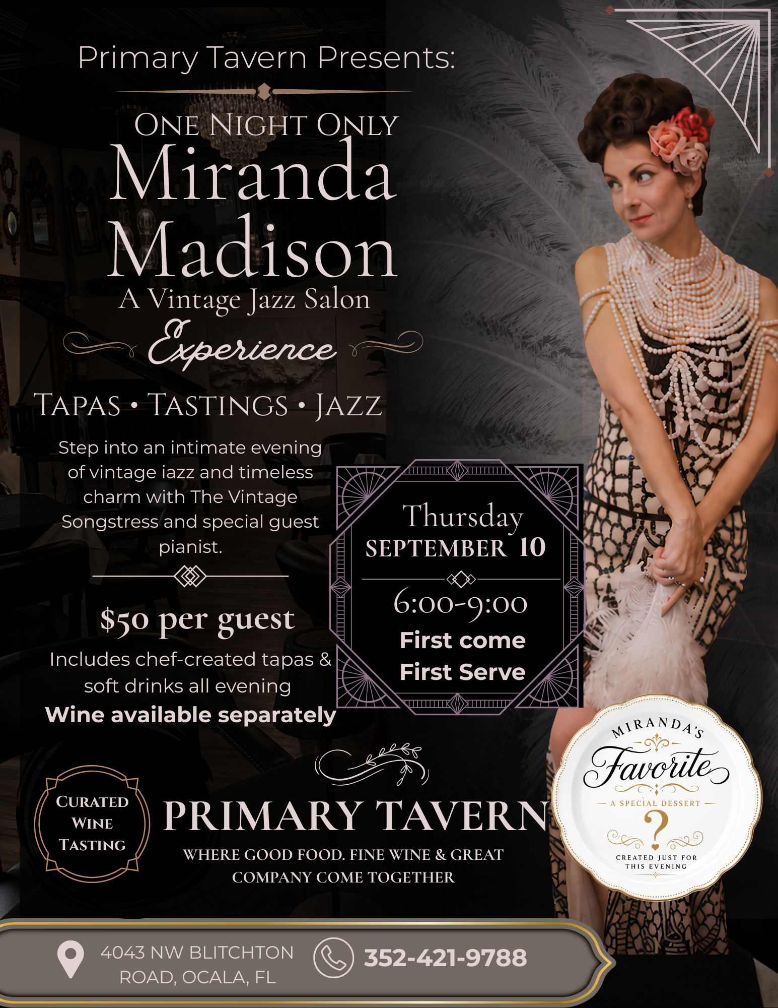Miranda's Jazz Salon at Primary Tavern - September 10, 2026